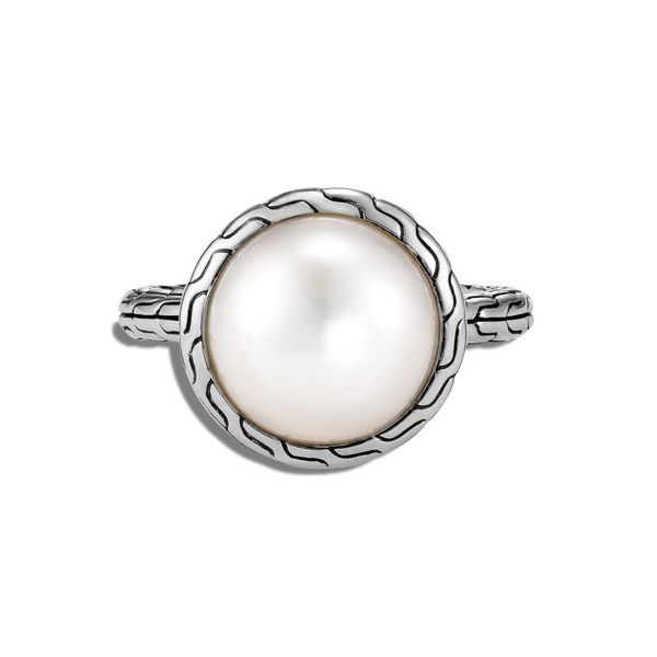 Sterling Silver Classic Chain Ring with Mabe Freshwater Pearl Image 2 Koerbers Fine Jewelry Inc New Albany, IN