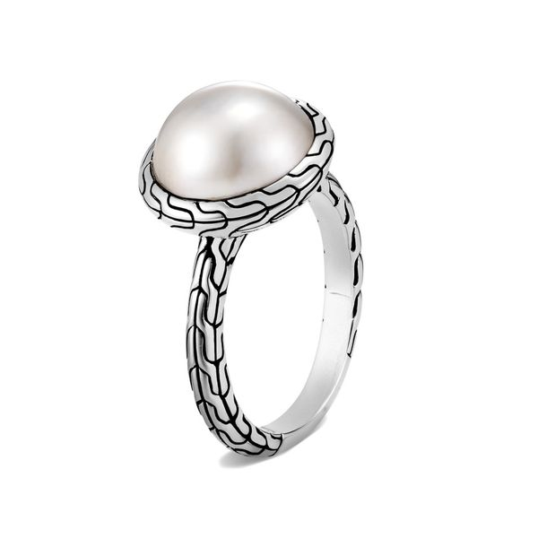 Sterling Silver Classic Chain Ring with Mabe Freshwater Pearl Koerbers Fine Jewelry Inc New Albany, IN