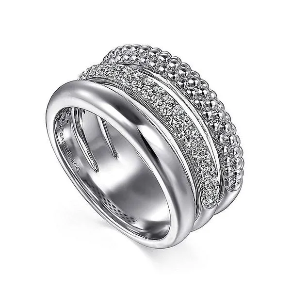 925 Sterling Silver White Sapphire Bujukan Easy Stackable Ring Image 3 Koerbers Fine Jewelry Inc New Albany, IN