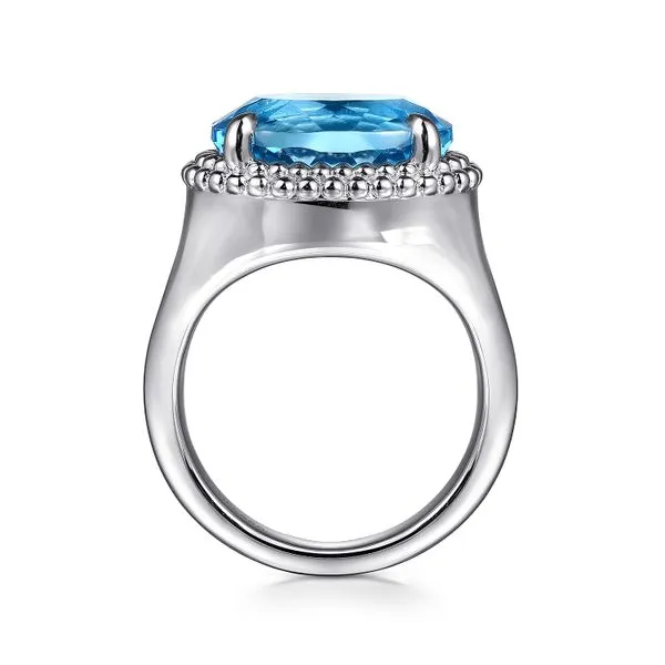 925 Sterling Silver Bujukan Blue Topaz Signet Ring Image 2 Koerbers Fine Jewelry Inc New Albany, IN