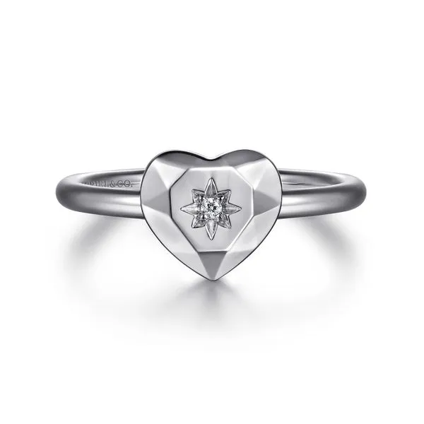 925 Sterling Silver Diamond Cut Heart Ladies Ring Koerbers Fine Jewelry Inc New Albany, IN