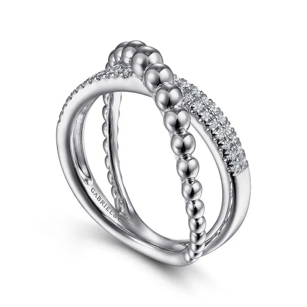 925 Sterling Silver White Sapphire Bujukan Criss Cross Ring Image 3 Koerbers Fine Jewelry Inc New Albany, IN
