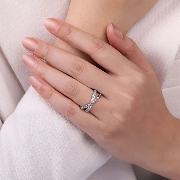 925 Sterling Silver White Sapphire Bujukan Criss Cross Ring Image 4 Koerbers Fine Jewelry Inc New Albany, IN