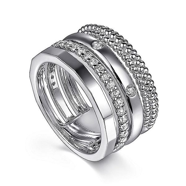 925 Sterling Silver Bujukan White Sapphire Easy Stackable Ring Image 3 Koerbers Fine Jewelry Inc New Albany, IN