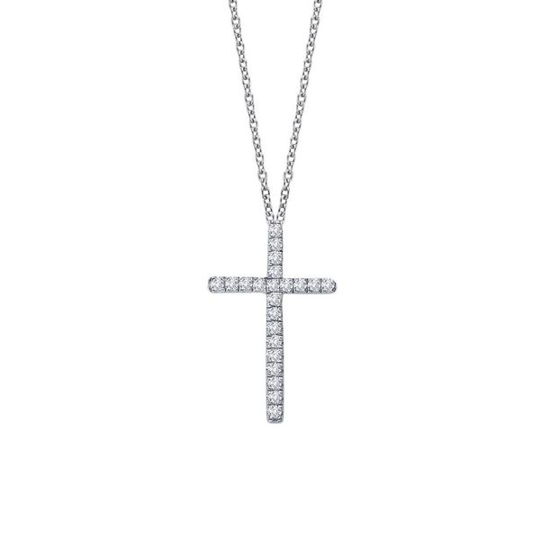 Sterling Silver Bonded with Platinum Cross Necklace Koerbers Fine Jewelry Inc New Albany, IN