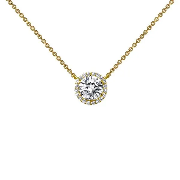 Sterling Silver Plated with Yellow Gold Halo Necklace Koerbers Fine Jewelry Inc New Albany, IN