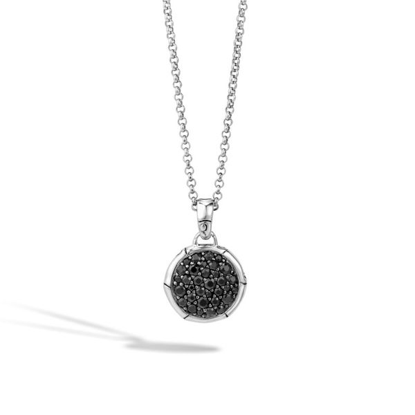 Sterling Silver Bamboo Pendant Necklace with Black Sapphire Koerbers Fine Jewelry Inc New Albany, IN