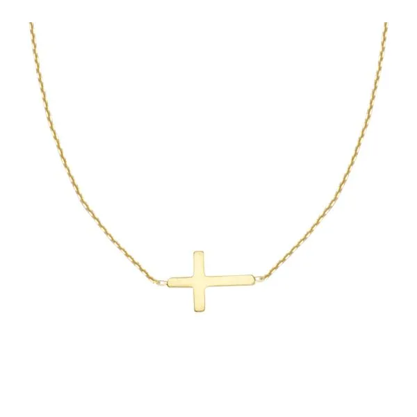 Sterling Silver Yellow Tone Plated Mini Cross Necklace Koerbers Fine Jewelry Inc New Albany, IN