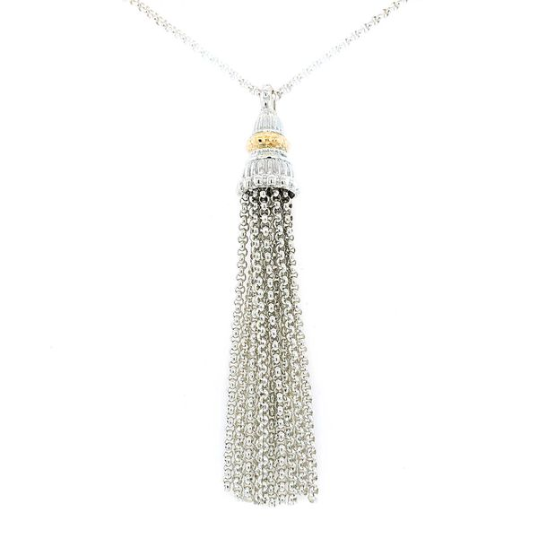 14K Yellow Gold and Sterling Silver Tassel Necklace Koerbers Fine Jewelry Inc New Albany, IN