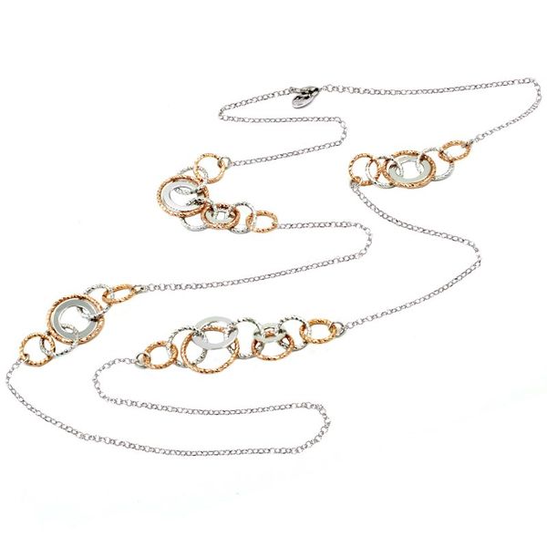 Sterling Silver and Rose Gold Plated Multi Station Necklace Koerbers Fine Jewelry Inc New Albany, IN