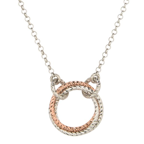 Sterling Silver and Rose Gold Plated Single Love Knot Necklace Koerbers Fine Jewelry Inc New Albany, IN