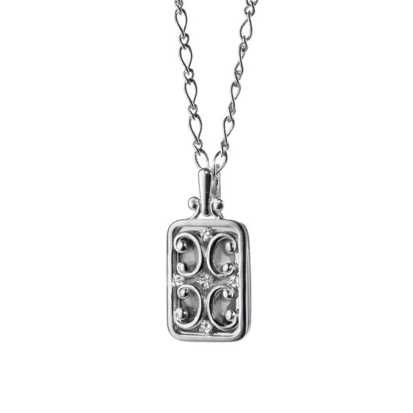 Sterling Silver Rectangular Gate Locket Necklace Image 2 Koerbers Fine Jewelry Inc New Albany, IN