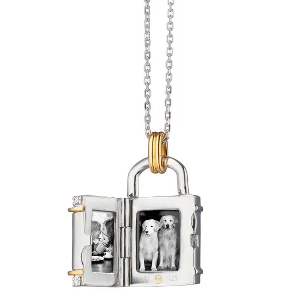 Sterling Silver and Solid 18K Yellow Gold Square 