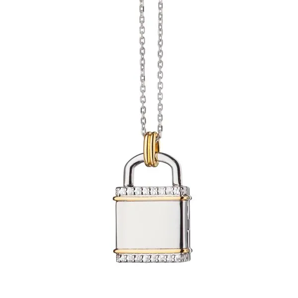 Sterling Silver and Solid 18K Yellow Gold Square 