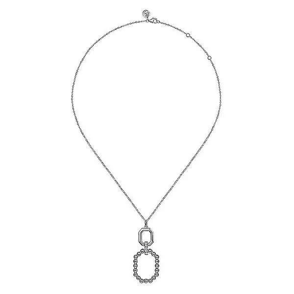 925 Sterling Silver Octagon White Sapphire Bujukan Drop Pendant Necklace Image 2 Koerbers Fine Jewelry Inc New Albany, IN