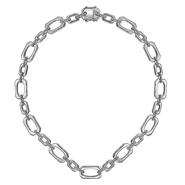 925 Sterling Silver Geometric Link Chain Necklace with Bujukan Connectors Image 2 Koerbers Fine Jewelry Inc New Albany, IN