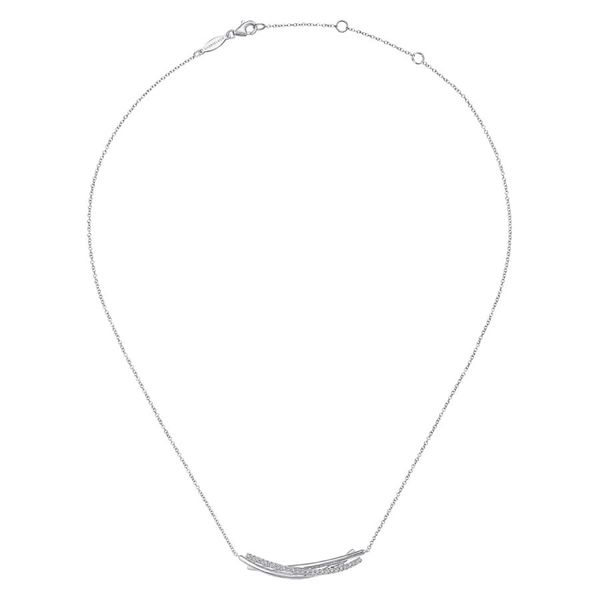 925 Sterling Silver White Sapphire Bar Necklace Image 2 Koerbers Fine Jewelry Inc New Albany, IN