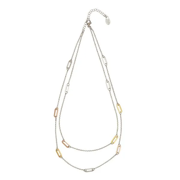 Sterling Silver and Yellow and Rose Gold Plated Yolanda Necklace Koerbers Fine Jewelry Inc New Albany, IN