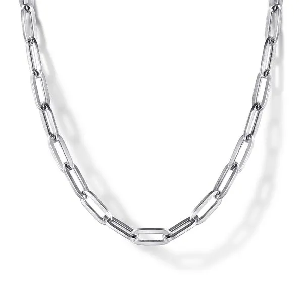 Sterling Silver Paper Clip Chain Necklace 32