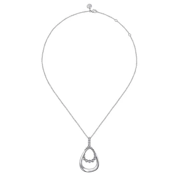 925 Sterling Silver White Sapphire Bujukan Teardrop Pendant Necklace Image 2 Koerbers Fine Jewelry Inc New Albany, IN