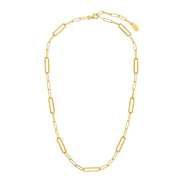 Sterling Silver and Yellow Gold Plated Elegant Rectangle Necklace Koerbers Fine Jewelry Inc New Albany, IN