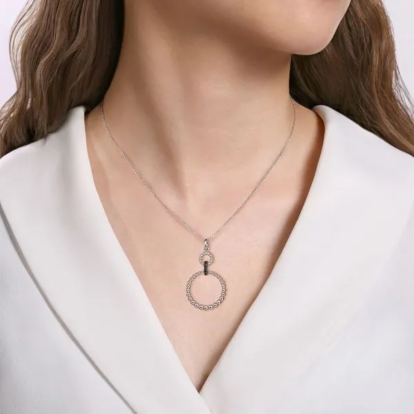 Sterling Silver Black Spinel Double Round Shape Bujukan Necklace Image 2 Koerbers Fine Jewelry Inc New Albany, IN