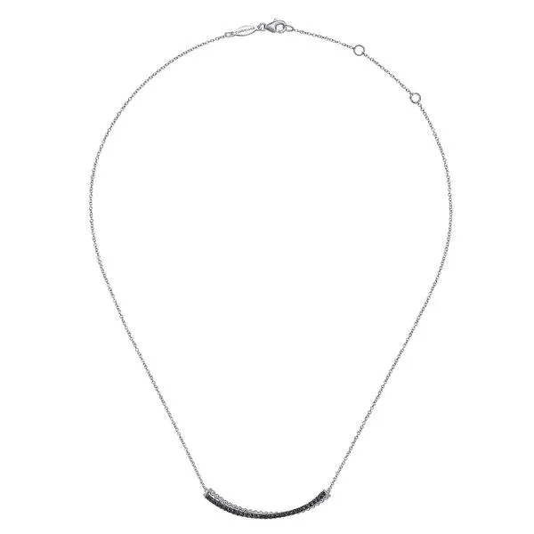 925 Sterling Silver Black Spinel Bujukan Bar Necklace Image 2 Koerbers Fine Jewelry Inc New Albany, IN