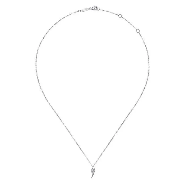 14K White Gold Wing Pendant Necklace Image 2 Koerbers Fine Jewelry Inc New Albany, IN