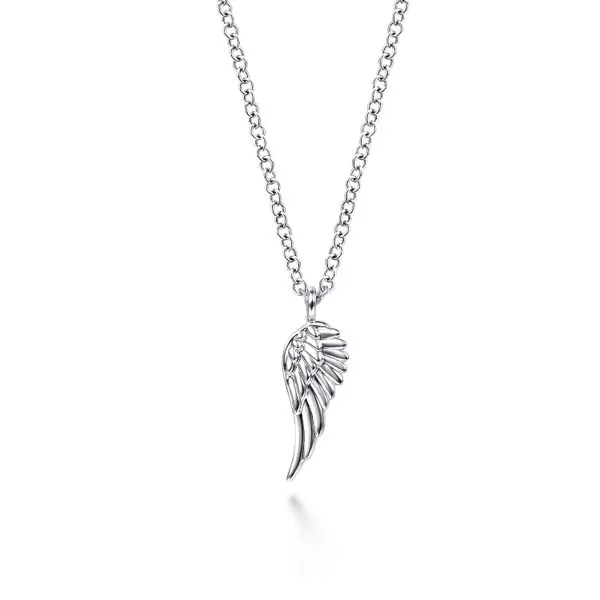 14K White Gold Wing Pendant Necklace Koerbers Fine Jewelry Inc New Albany, IN