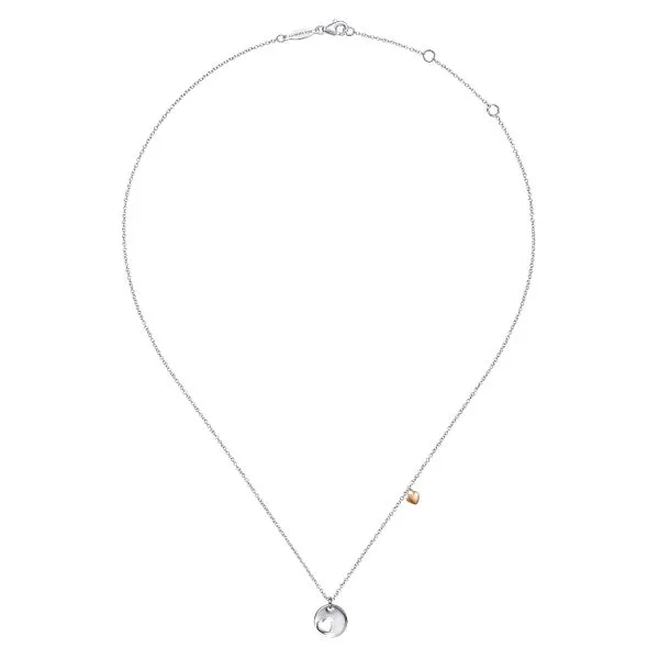 925 Sterling Silver and Rose Sterling Silver Plated Heart Pendant Necklace Image 3 Koerbers Fine Jewelry Inc New Albany, IN