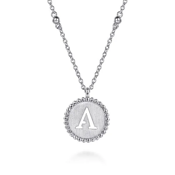 925 Sterling Silver Bujukan Punch out Initial A Medallion Pendant Necklace Koerbers Fine Jewelry Inc New Albany, IN