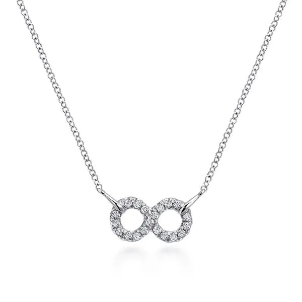 925 Sterling Silver White Sapphire Infinity Symbol Pendant Necklace Koerbers Fine Jewelry Inc New Albany, IN