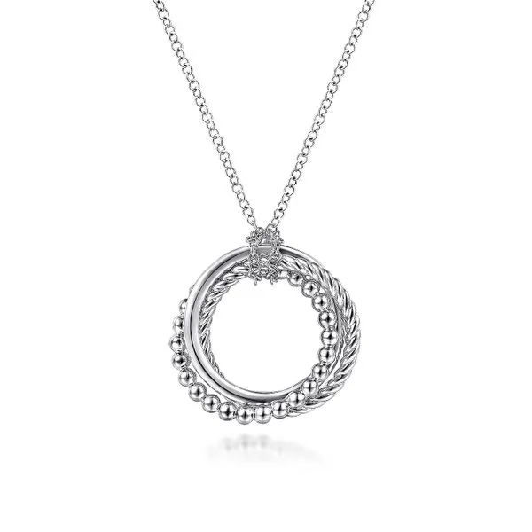 925 Sterling Silver BujukanTwisted Rope Multi Circle Pendant Necklace Koerbers Fine Jewelry Inc New Albany, IN