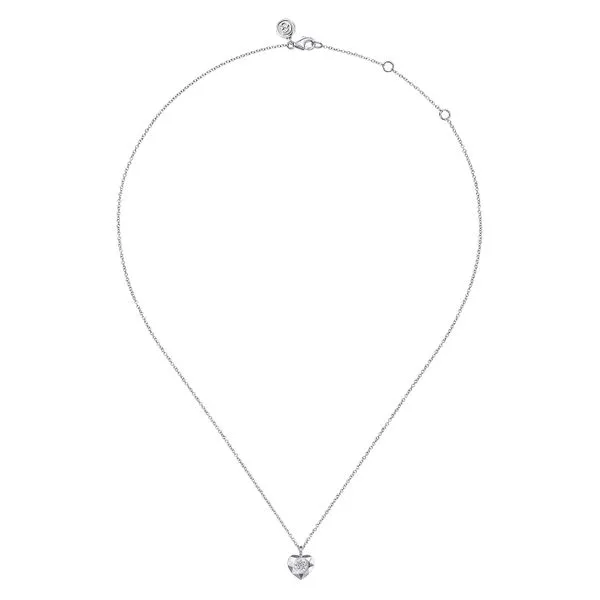 925 Sterling Silver Diamond Cut Heart Pendant Necklace Image 2 Koerbers Fine Jewelry Inc New Albany, IN