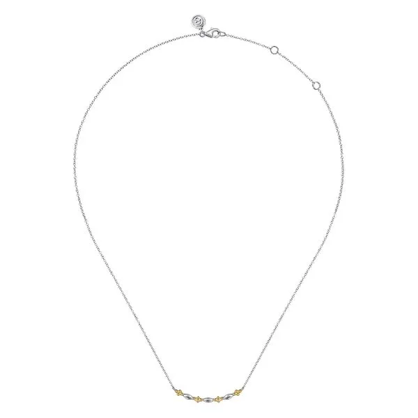 14K Yellow Gold & 925 Sterling Silver Bujukan Two Tone Bar Necklace Image 2 Koerbers Fine Jewelry Inc New Albany, IN