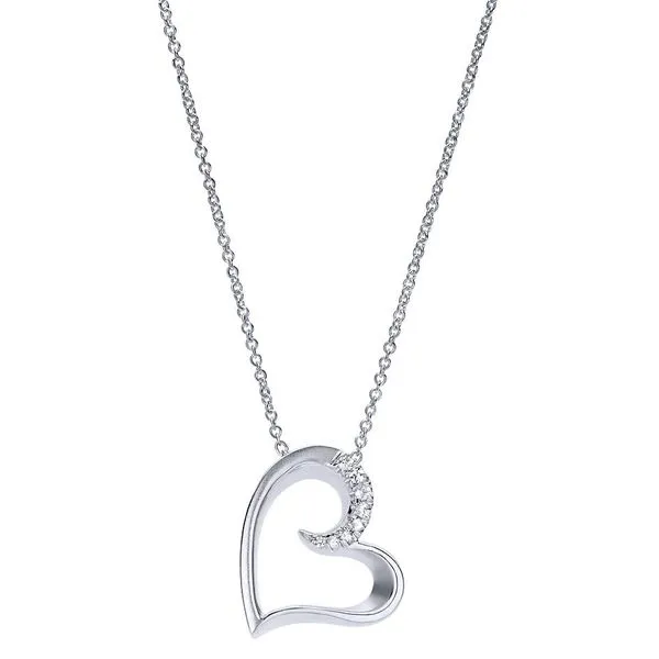 925 Sterling Silver White Sapphire Open Heart Pendant Necklace Koerbers Fine Jewelry Inc New Albany, IN