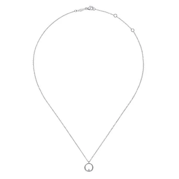 925 Sterling Silver Diamond Circle Pendant Necklace Image 2 Koerbers Fine Jewelry Inc New Albany, IN