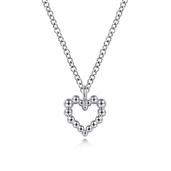 925 Sterling Silver Heart Beaded Necklace Koerbers Fine Jewelry Inc New Albany, IN