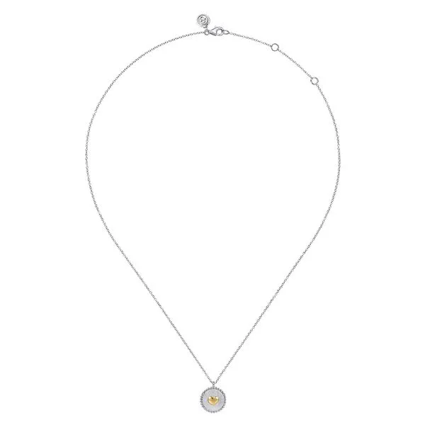 14K Yellow Gold & 925 Sterling Silver Bujukan Heart Medallion Pendant Necklace Image 2 Koerbers Fine Jewelry Inc New Albany, IN