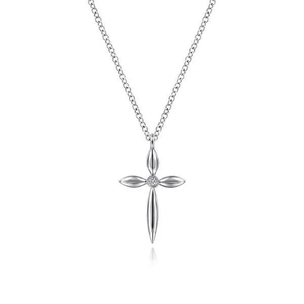 925 Sterling Silver Diamond Cross Pendant Necklace Koerbers Fine Jewelry Inc New Albany, IN