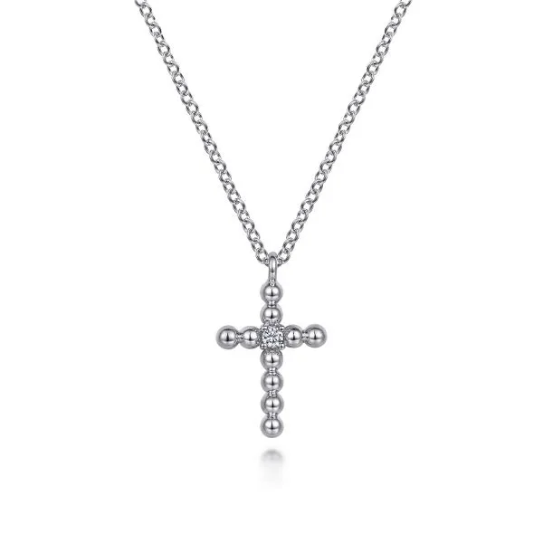 925 Sterling Silver Diamond Cross Pendant Necklace Koerbers Fine Jewelry Inc New Albany, IN