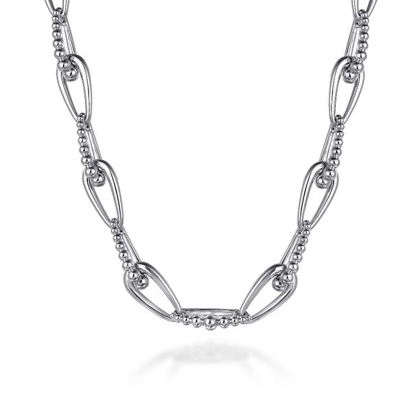 925 Sterling Silver Oval Link Chain Necklace with Bujukan Connectors Koerbers Fine Jewelry Inc New Albany, IN