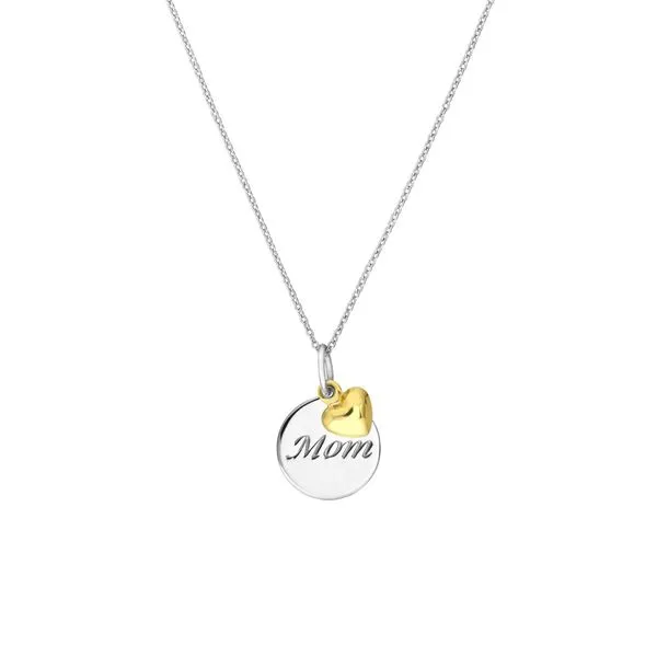 Sterling Silver Mom Disc Necklace with Heart Koerbers Fine Jewelry Inc New Albany, IN