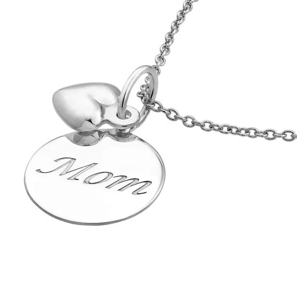 Sterling Silver Mom Disk- Heart Necklace Image 4 Koerbers Fine Jewelry Inc New Albany, IN