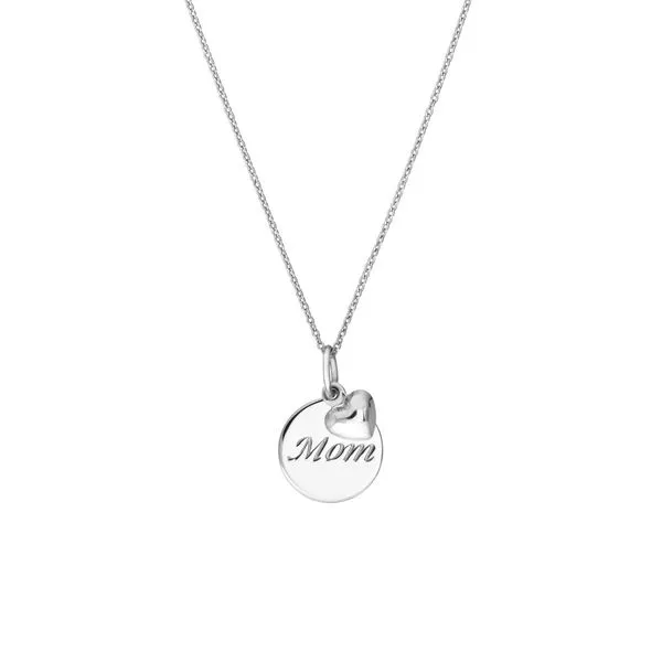 Sterling Silver Mom Disk- Heart Necklace Koerbers Fine Jewelry Inc New Albany, IN