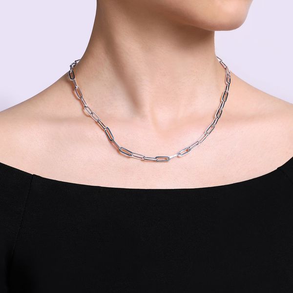 925 Sterling Silver Solid Paper Clip Chain Necklace Image 3 Koerbers Fine Jewelry Inc New Albany, IN