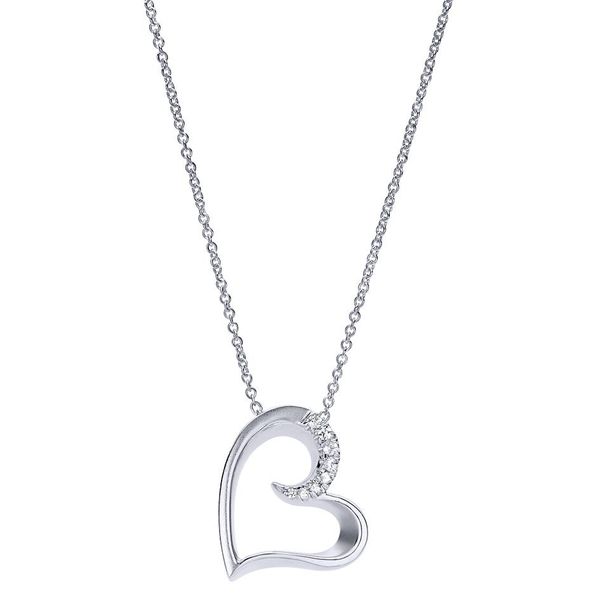 925 Sterling Silver White Sapphire Open Heart Pendant Necklace Koerbers Fine Jewelry Inc New Albany, IN