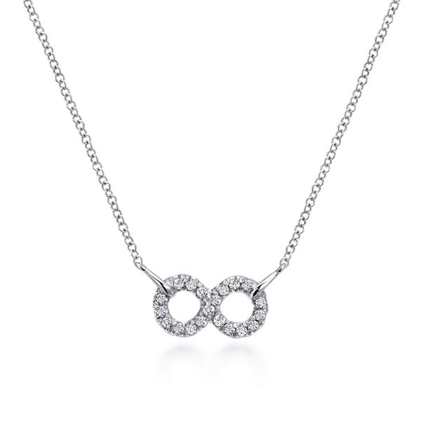 925 Sterling Silver White Sapphire Infinity Symbol Pendant Necklace Koerbers Fine Jewelry Inc New Albany, IN
