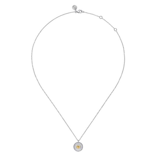 14K Yellow Gold & 925 Sterling Silver Bujukan Heart Medallion Pendant Necklace Image 2 Koerbers Fine Jewelry Inc New Albany, IN