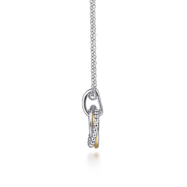 14K Yellow Gold and 925 Sterling Silver Bujukan Interlocking Circle Door Knocker Pendant Necklace Image 3 Koerbers Fine Jewelry Inc New Albany, IN